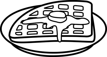 Waffles illustration outline vector