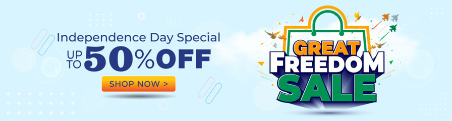 Freedom sale banner for India independence day.
