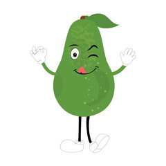 Cartoon avocados mascot characters, hand drawn doodle style cartoon character illustration icon design avocado cartoon