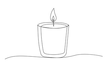 Candle one line icon. Doodle drawing isolated