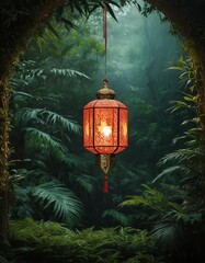 Intricately Crafted Vesak Lantern Radiates Warm Glow