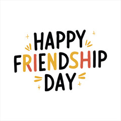 Happy friendship day typography lettering vector design.
