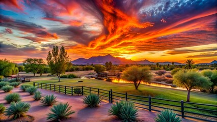 Vibrant Sunset At Browns Ranch In Scottsdale AZ