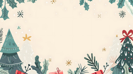 Flat frame for christmas season, Generative AI