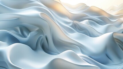 Obraz premium A frozen landscape with rolling hills and valleys. The waves are frozen in time, creating a beautiful and serene scene.