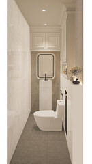 Obraz premium 3D Rendering modern bathroom full scene interior design. 