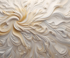 3D white floral background, GennerativeAI, Luxury and elegant wallpaper