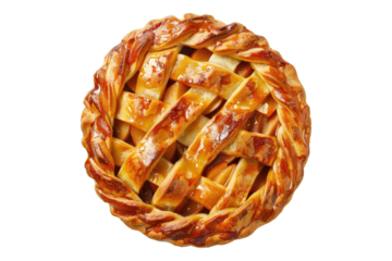 Apple pie isolated on transparent background
