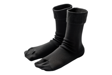 A pair or black socks isolated on transparent background