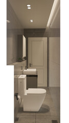 3D Rendering modern bathroom full scene interior design.

