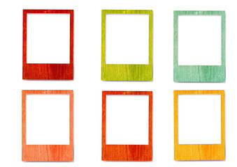 set of frames with wood texture 