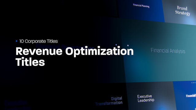Revenue Optimization Titles | 10 Motion Titles with Control Panels