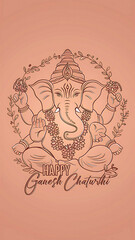Ganesh Chaturthi, Greeting Card with. Ganesh Chaturthi Story, Colorful Drawing, Poster, Banner, and, Happy Ganesh Chaturthi, illustration of, Ganesh Chaturthi, festival, Ganesh  poster, 

