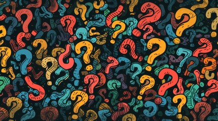 Colorful Question Marks Background