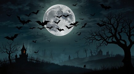 halloween background with bats