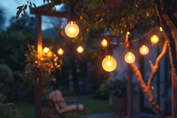 Modern LED lights in an open-air setting, providing bright and energy-efficient illumination, perfect for outdoor spaces and nighttime visibility.
