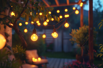 Modern LED lights in an open-air setting, providing bright and energy-efficient illumination, perfect for outdoor spaces and nighttime visibility.