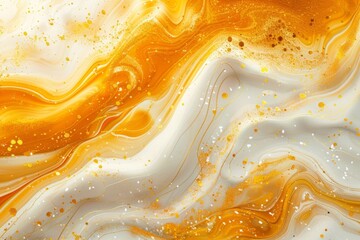 Fototapeta premium Abstract art painting background with golden and white colors