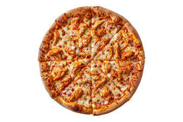 Buffalo chicken pizza isolated on transparent background
