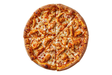 Buffalo chicken pizza isolated on transparent background
