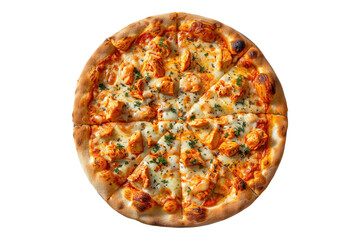Buffalo chicken pizza isolated on transparent background