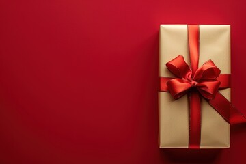 Festively wrapped golden gift boxes on black background. Flat lay style. Holiday and black friday concept.