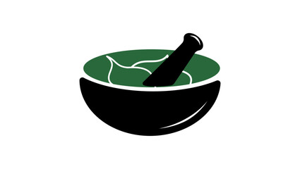 Traditional medicine, black and green  isolated silhouette