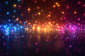 Fototapeta premium Vibrant bokeh lights in colorful hues create a festive and magical atmosphere, perfect for celebrations or backgrounds.