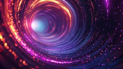 Obraz premium Abstract background with colorful light rays and glowing digital elements