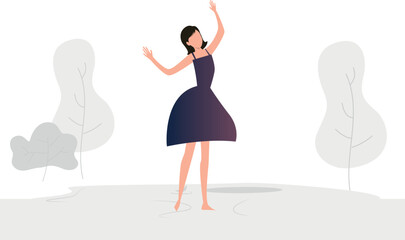 The girl is enjoying the weather.