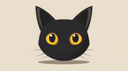 World Cat Day flat vector illustration isolated on a pastel background, web banner design template for a website and mobile phone. cute black cartoon fat-faced kitten character