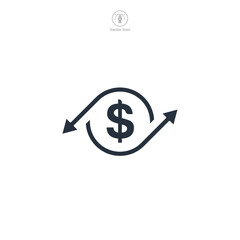 Cash Flow Icon. Business Financial theme symbol vector illustration isolated on white background