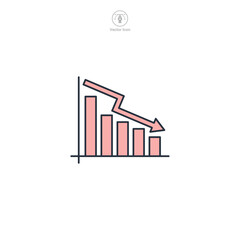 Graph Icon. Business Financial theme symbol vector illustration isolated on white background