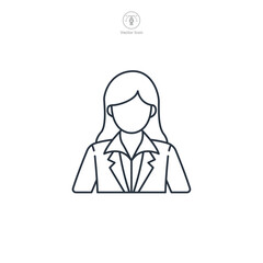 businesswoman Icon. Business Financial theme symbol vector illustration isolated on white background