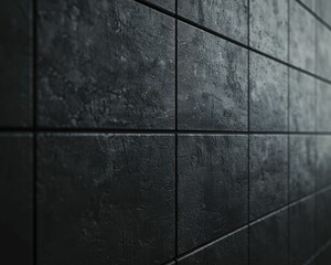 Naklejka premium The texture of the black wall creates a stylish and modern backdrop, ideal for contemporary designs and architectural visuals, perfect for sleek projects.