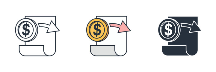 Money document expense Icon. Business Financial theme symbol vector illustration isolated on white background