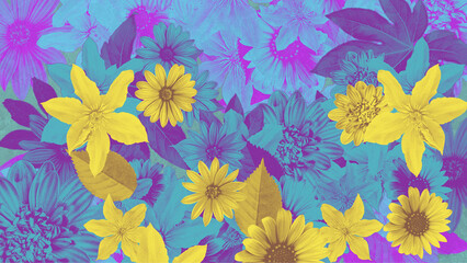 A beautifully detailed looping background of moving layers of lush flowers.