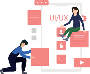 A boy is developing a mobile application.