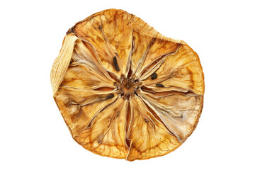Dried banana slice isolated on transparent background