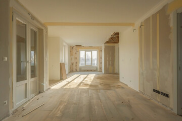 Obraz premium Room in renovation in modern apartment for relocatio