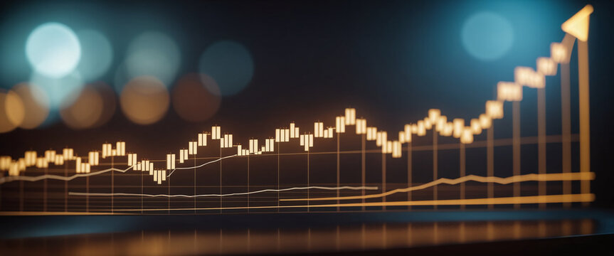 Graph or block diagram shows the increase or decrease of shares, which means financial loss or gain