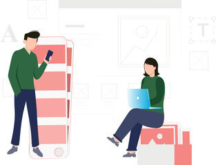 The girl is working on the laptop.