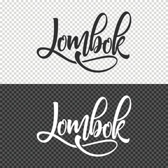 lombok lettering clipart element design