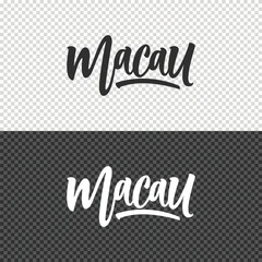 macau lettering clipart element design