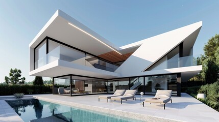 Fototapeta premium Modern houses with upward trend arrow, financial growth, watercolor, realistic