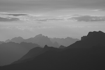 Morning scene in the Swiss Alps.