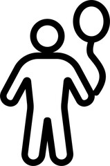 Boy with ballon line Icon