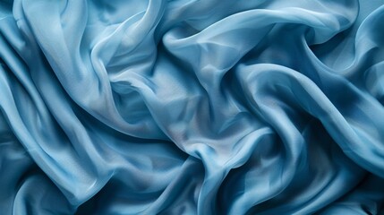 Fototapeta premium Blue fabric texture background with copy space