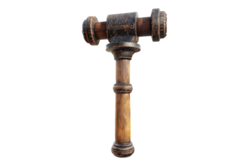 Gavel hammer isolated on transparent background