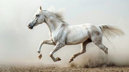 Fototapeta premium Graceful Equine Elegance: Majestic Horse in Studio on White Background